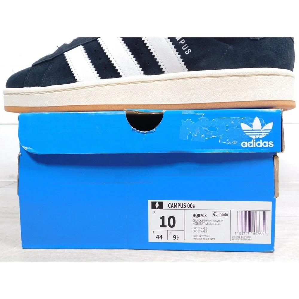Adidas Campus 00s Core Black Gum HQ8708 Mens Size 10 Suede Skate Shoes Sneakers